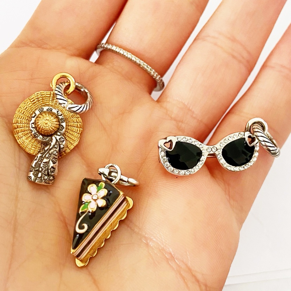 Brighton 3 adorable charms for bracelet or necklace- cake, sunglasses and sunhat